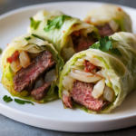 Philly Cheesesteak Cabbage Wraps