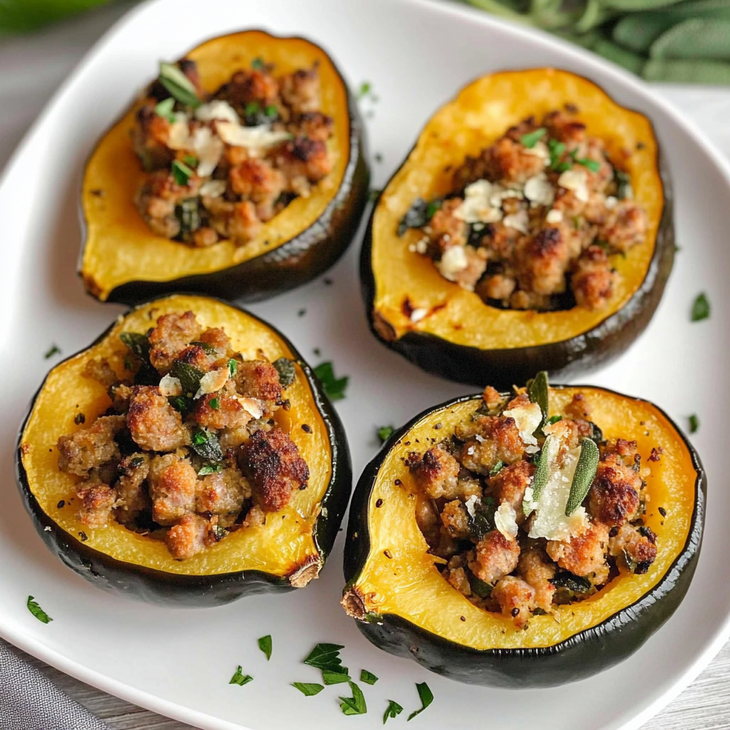 Sage and Sausage Stuffed Acorn Squash: A Tasty Delight!