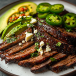 Brisket Chipotle Avocado Pickled Jalapeño Cotija Plate