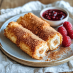 Crispy Keto Cinnamon Cream Cheese Roll Ups