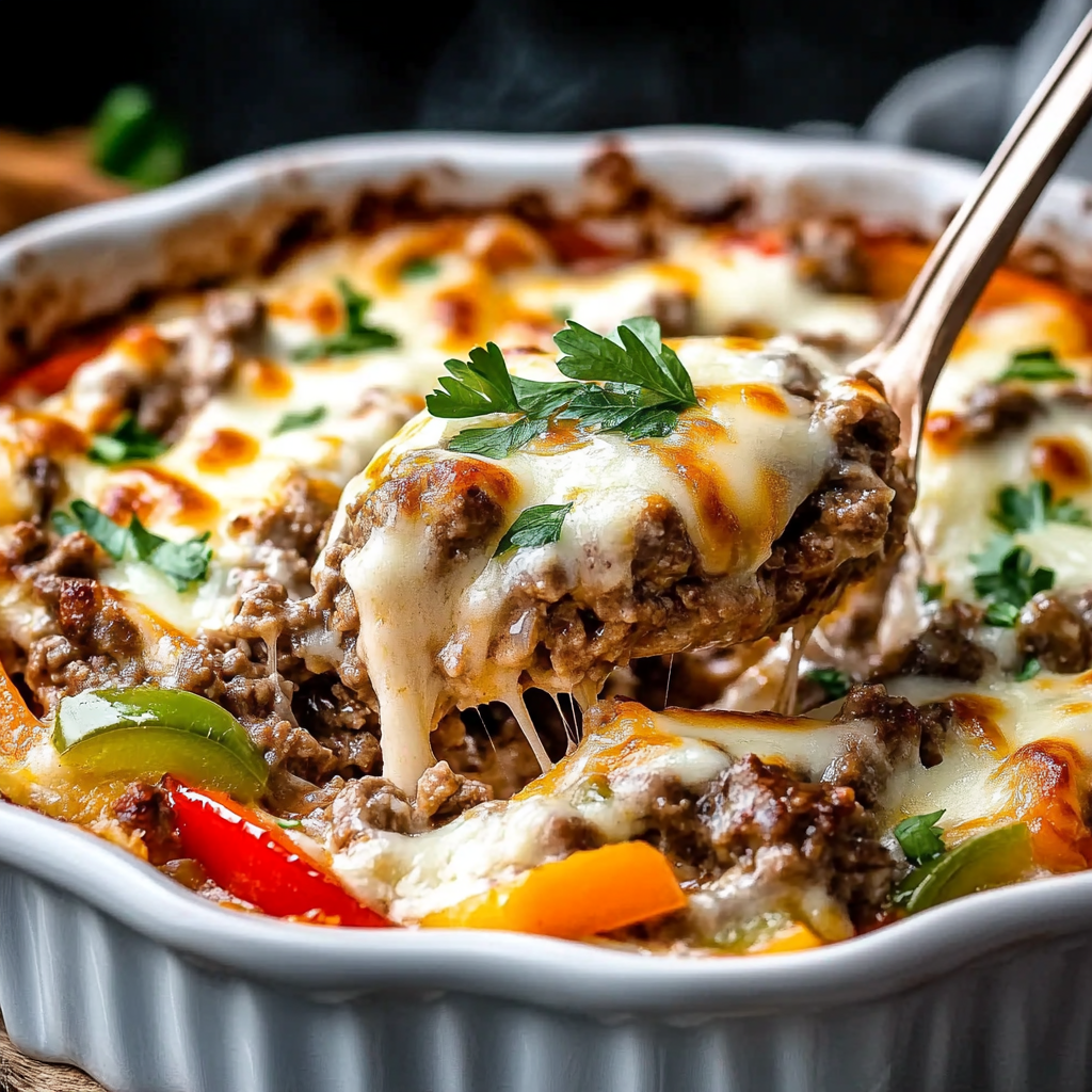 Low Carb Philly Cheesesteak Casserole: Irresistibly Easy!