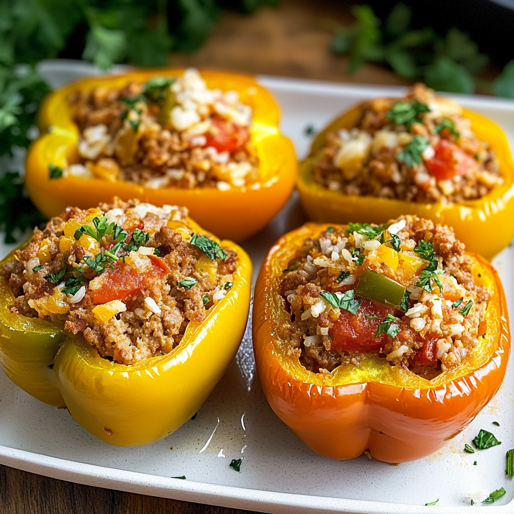 Mediterranean Turkey Stuffed Peppers are a must-try!
