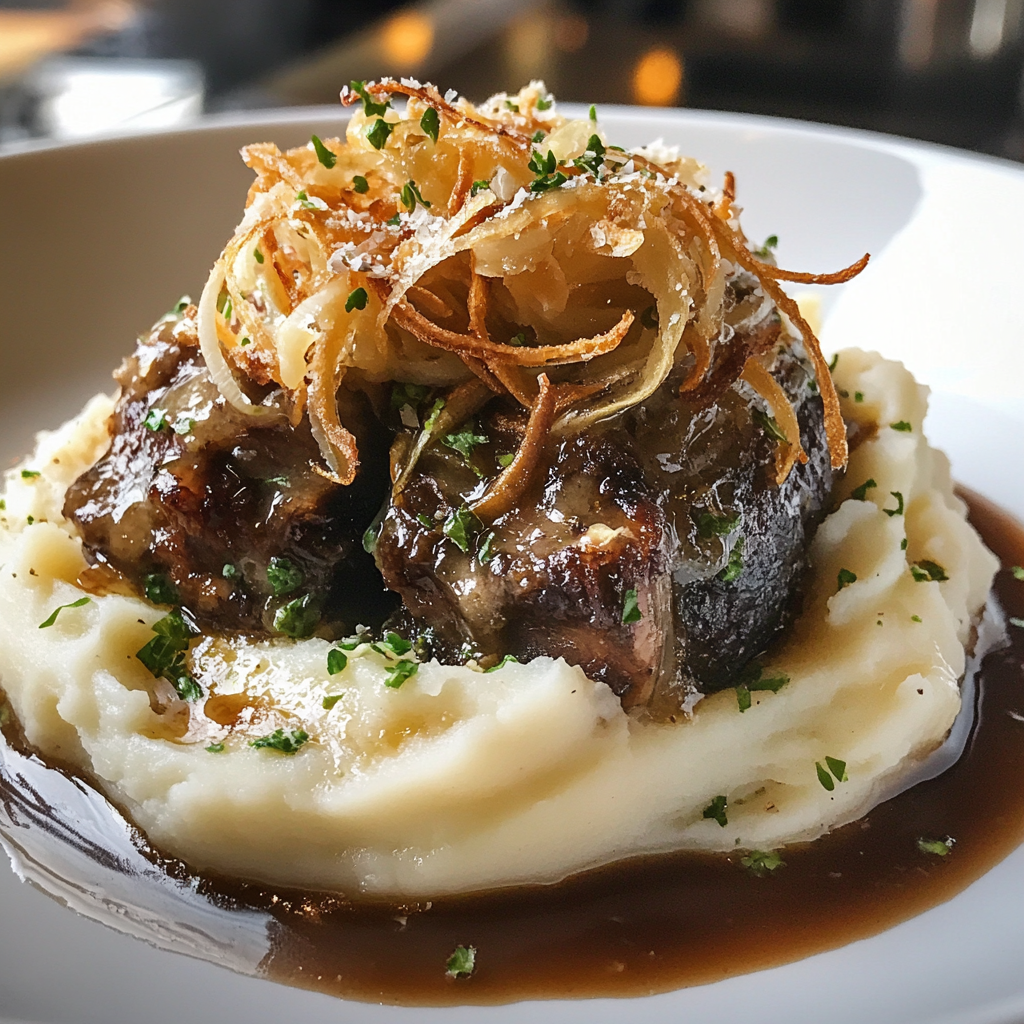 Oxtail Truffle Mash Crispy Leek Parmesan Chaos Delights!
