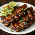 Pork Ribs Chipotle Butter Crispy Shallot Avocado Smash