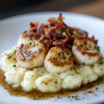 Scallop Brown Butter Bacon Cauliflower Smash