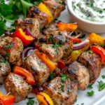 Air Fryer Pork Souvlaki Skewers