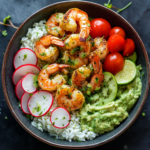 Creamy Avocado Lime Shrimp Bowl