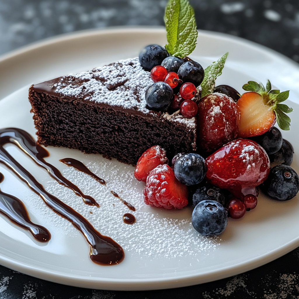 Decadent Flourless Olive Oil Chocolate Cake delight awaits!