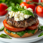 Keto Feta-Tomato Beef Burger Smash