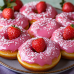 Keto Strawberry Donuts With Strawberry Glaze