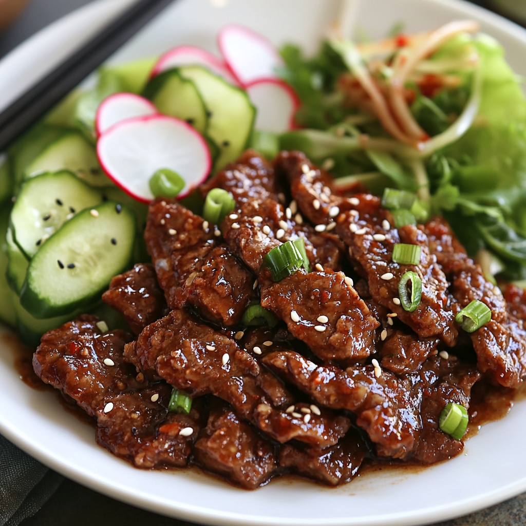 Home 2 Spicy Keto Korean Beef Dish with Refreshing Salad Delights!