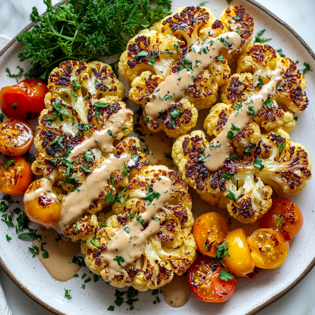 Tahini-Drizzled Roasted Cauliflower Steaks: Taste Magic!