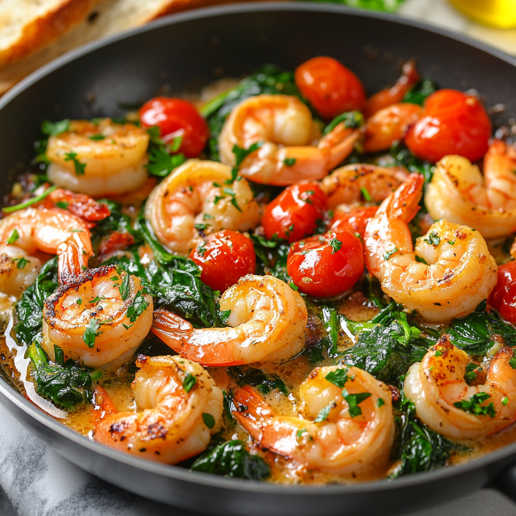 Tuscan Garlic Butter Shrimp Skillet: Delight in Creamy Flavor!