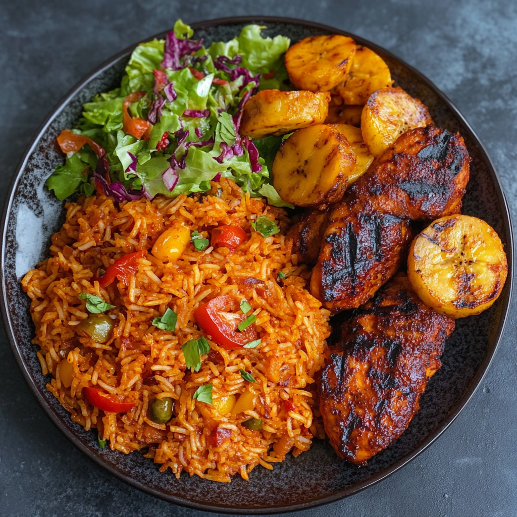 Jollof rice (West Africa) delights with spicy flavor!