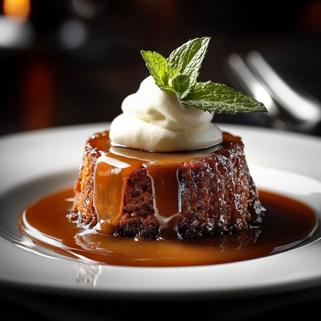 Sticky toffee pudding (UK) will delight your senses!