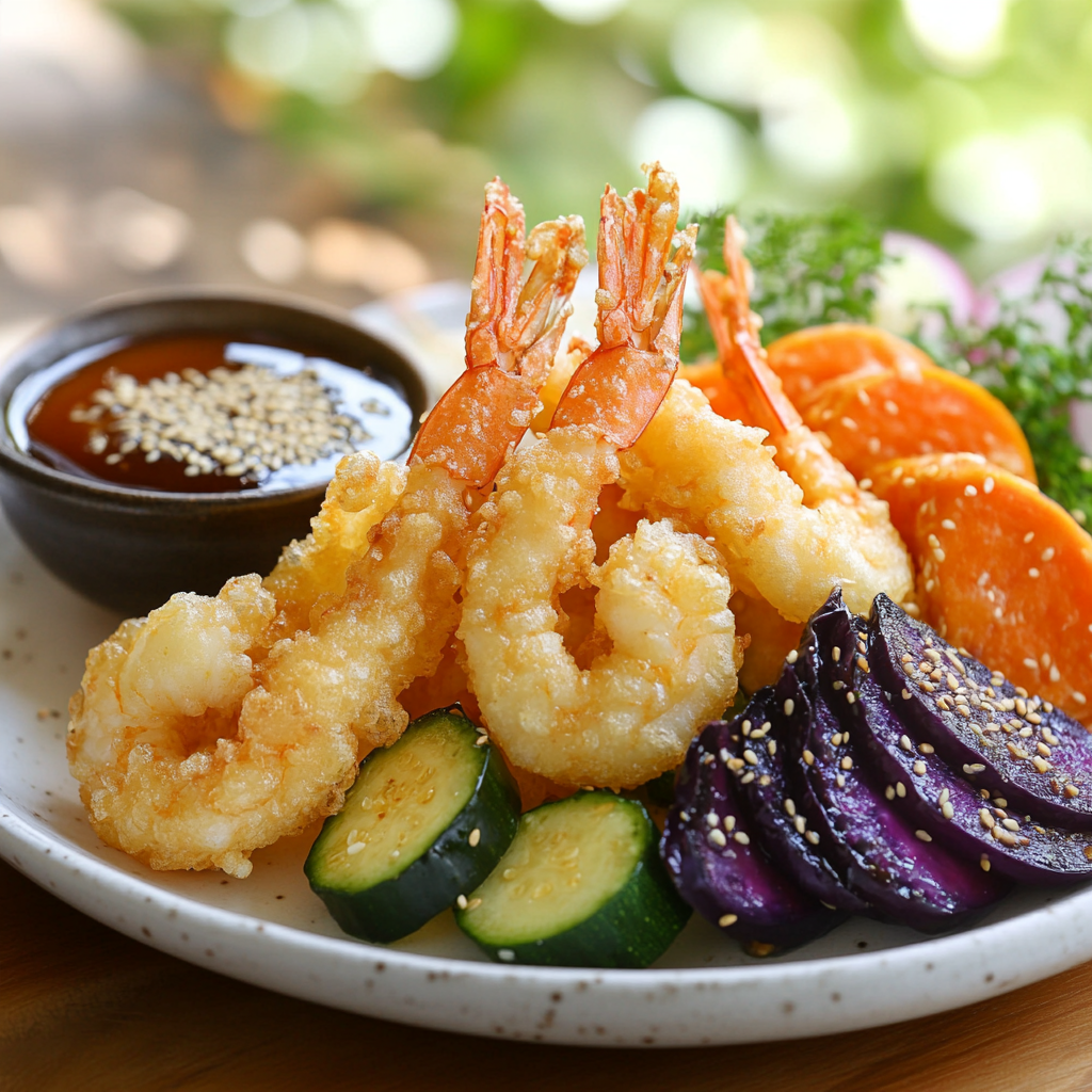 Tempura shrimp/vegetables for the crispiest delight!