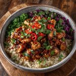 Almond Chili Chicken Rice Bowl