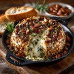 Baked Brie with Almonds Herbs