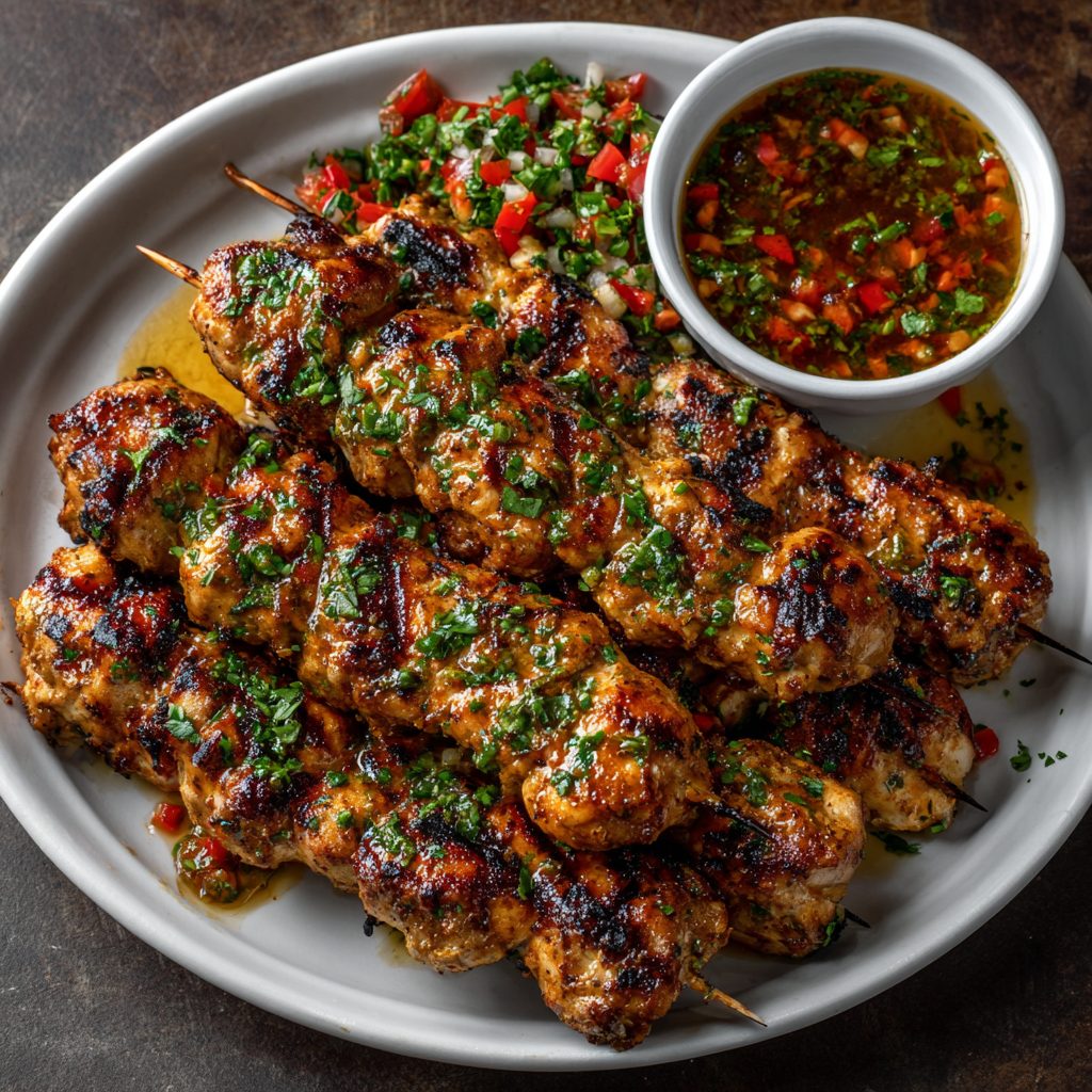 Baked Chicken Skewers with Ras el Hanout Marinade delight!