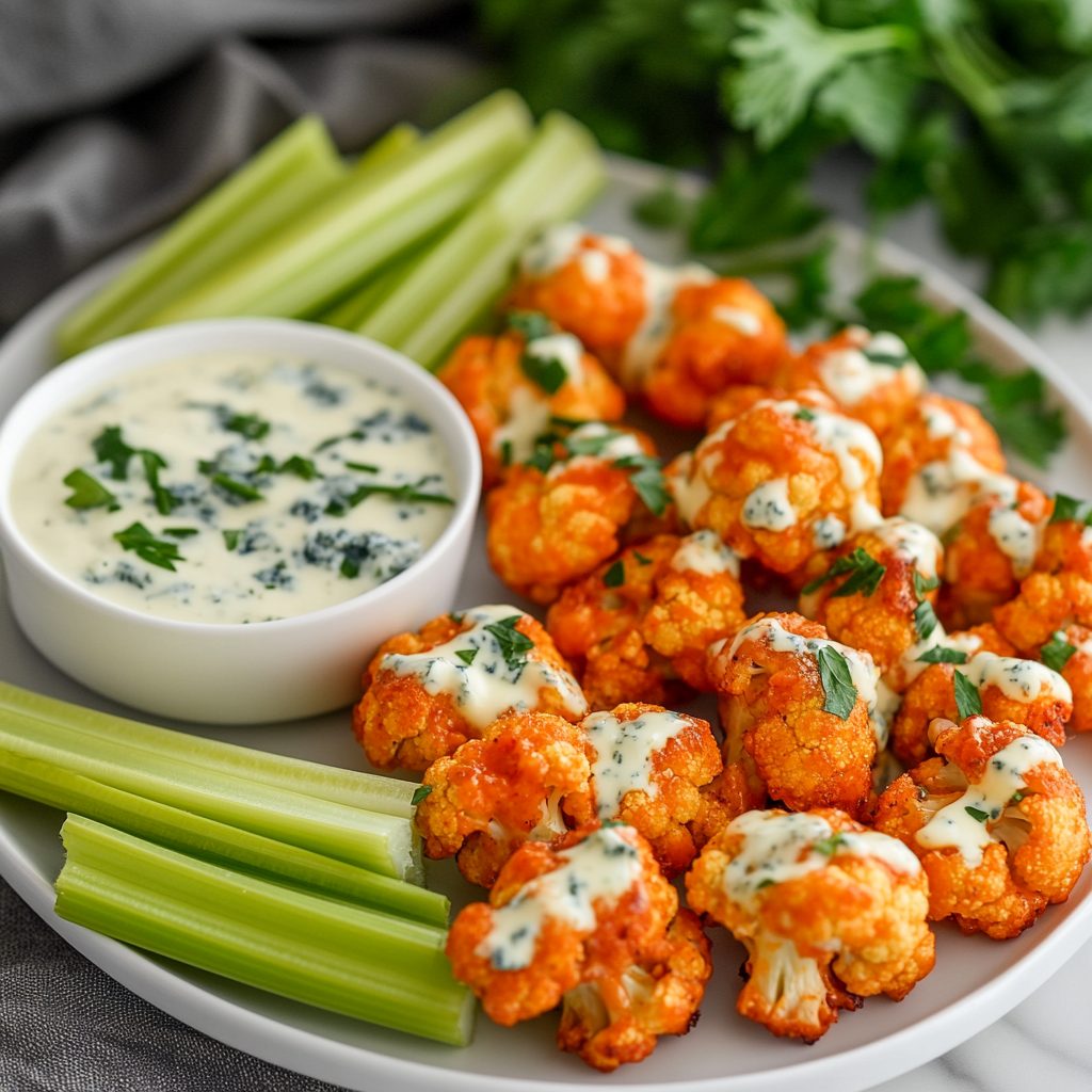 Buffalo Cauliflower Bites: Irresistibly Crispy Delight! 2 Buffalo Cauliflower Bites