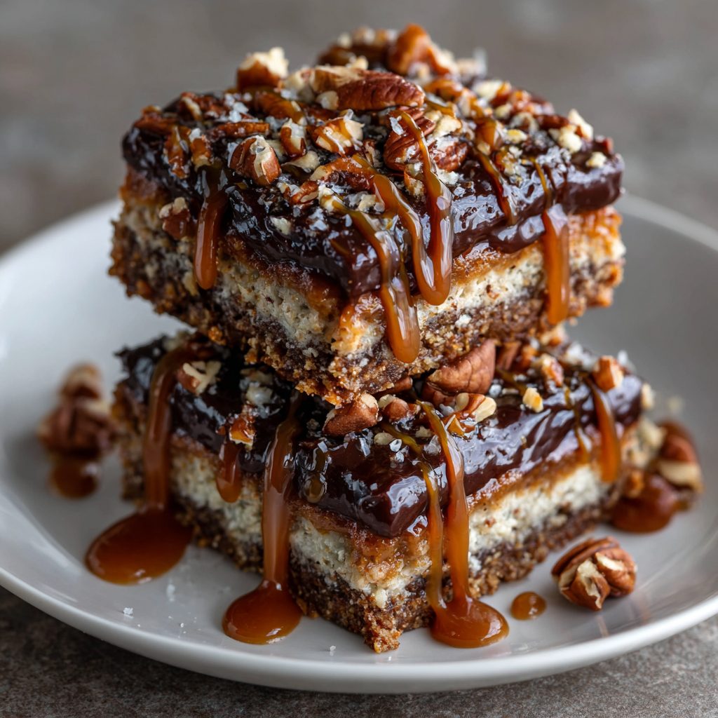 Caramel Pecan Praline Velvet Bars (Keto) are deliciously easy!