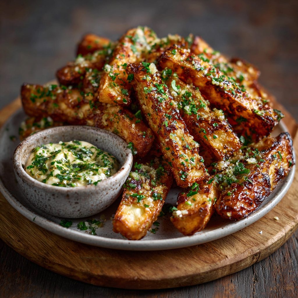 Celeriac Fries with Garlic Mayo Dip: A Crispy Delight!