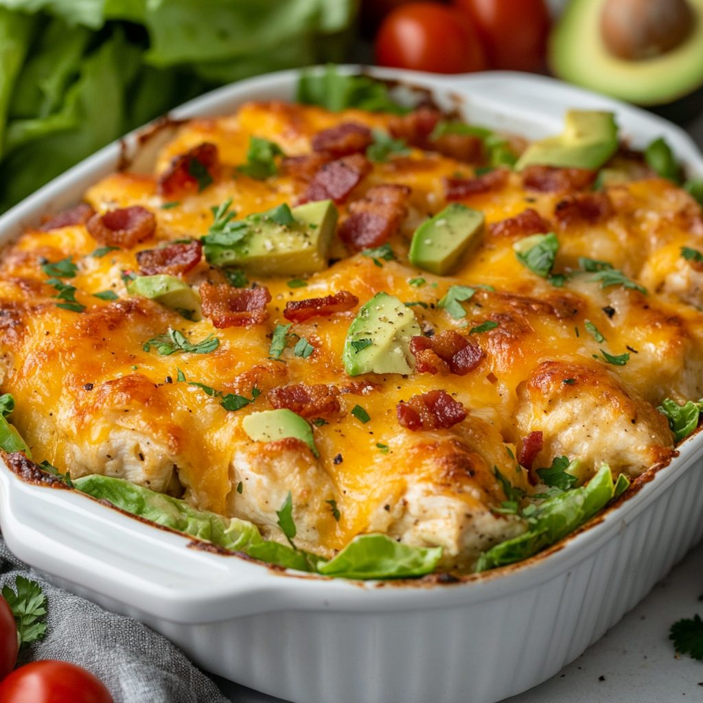Cheesy Bacon Ranch Chicken Casserole High-Protein Delights!