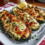 Cheesy Garlic Zucchini Steaks