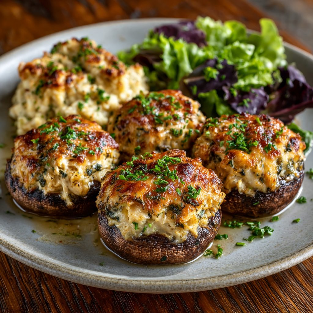 Crab-Stuffed Mushrooms: A Delicious Appetizer Recipe! 3 Crab-Stuffed Mushrooms