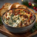 Creamy Spinach Artichoke Christmas Dip