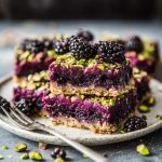Easy Keto Blackberry Pistachio Dessert Bars