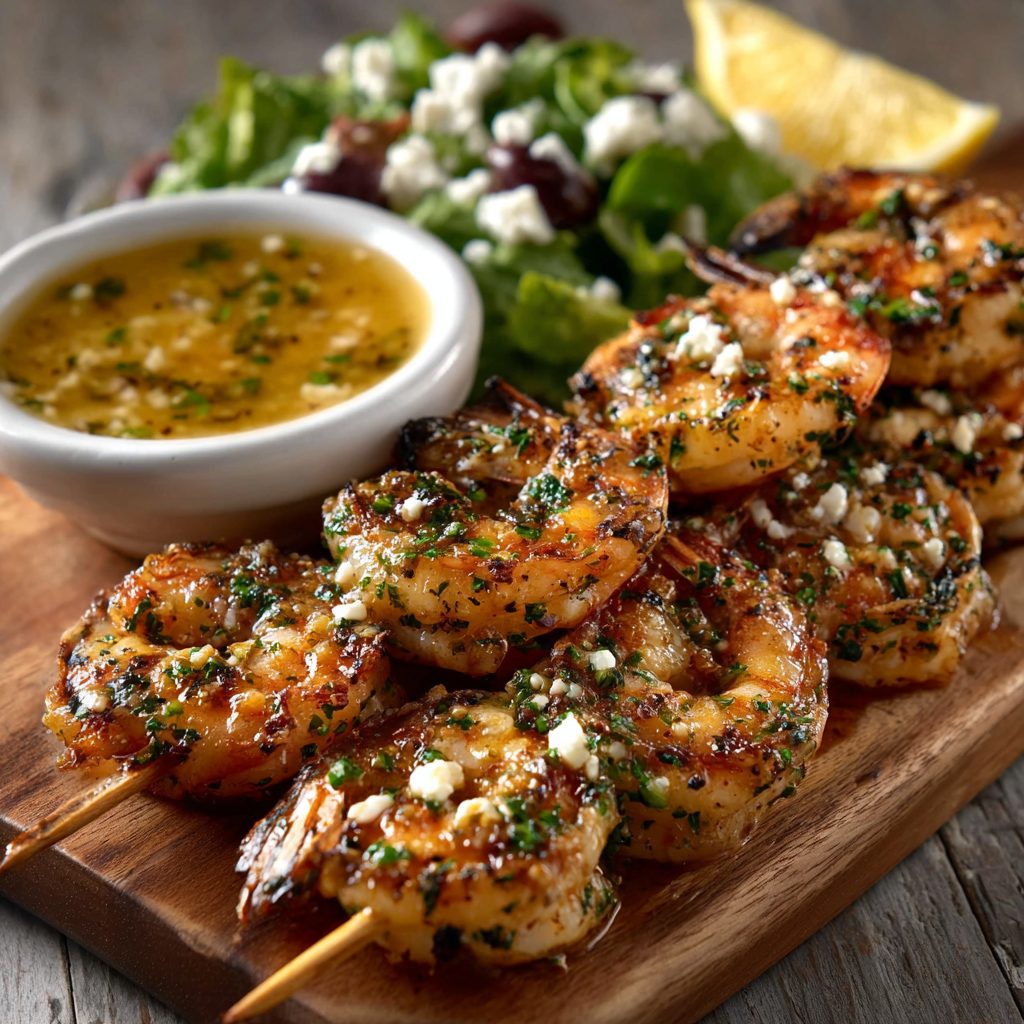 Festive Shrimp Skewers with Lemon Butter Drizzle delight all! 3 Festive Shrimp Skewers with Lemon Butter Drizzle