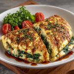 Fluffy Cheese Omelet with Spinach