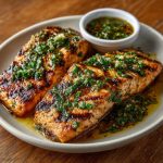 Grilled Salmon with Chimichurri Butter