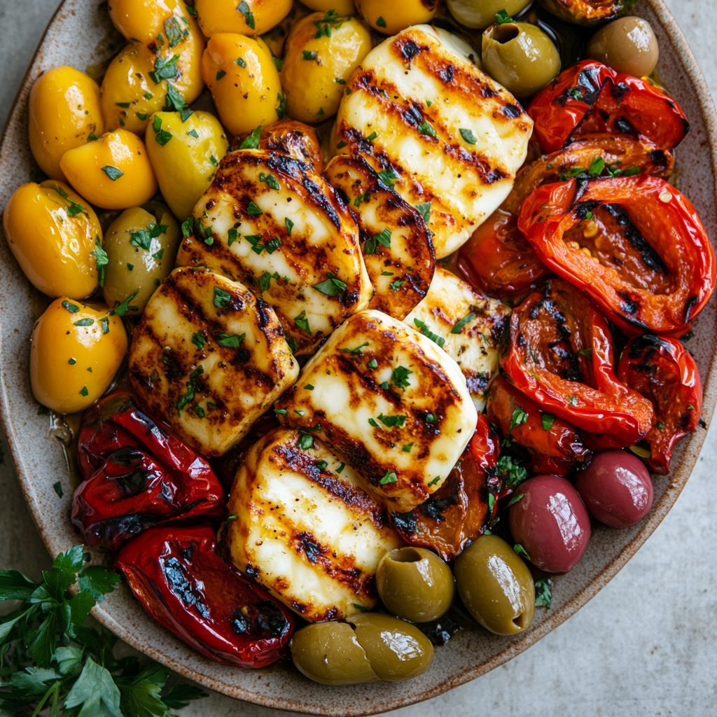 Halloumi Harissa Roasted Pepper Olive Bomb to Try Today!