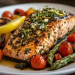 Herb Crusted Feta Salmon with Lemon Zest