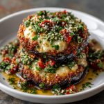 Italian Pesto Parmesan Eggplant Stacks