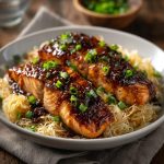 Japanese Miso Glazed Salmon with Shirataki Noodles