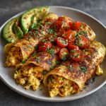 Keto Breakfast Crepes with Scrambled Eggs Avocado