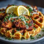 Keto Chicken and Waffles with almond flour waffles