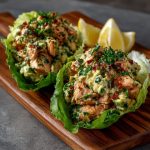 Keto Creamy Avocado Smoked Salmon Lettuce Cups