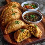 Keto Curry Puff almond flour pastry with curried chicken filling