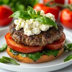 Keto Feta Tomato Beef Burger Smash