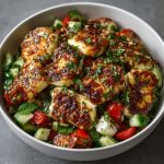 Keto Halloumi Zaatar Salad with Lemon Dressing
