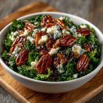 Keto Kale and Pecan Salad with Blue Cheese Crumbles