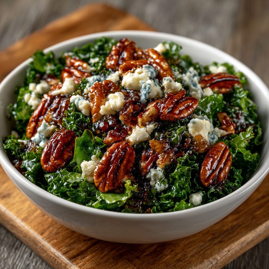 Keto Kale and Pecan Salad with Blue Cheese Crumbles: Discover a unique salad blend!