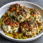 Keto Labneh Cheese Balls with Olive Oil Herbs