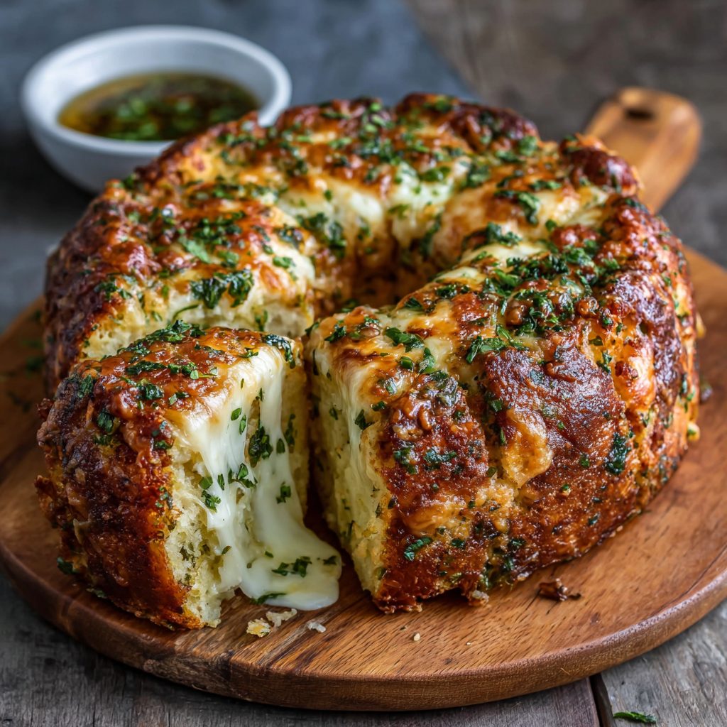 Keto Savory Bread Ring with Melted Cheese & Herbs delights taste!
