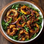 Keto Spiced Delicata Squash Arugula Salad