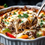 Low Carb Philly Cheesesteak Casserole